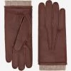 Vittoria (brown) - Italian Gloves Made Of American Deerskin Leather With Cashmere Lining