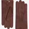 Diego (brown) - Italian Gloves Made Of American Deerskin Leather With Rabbit Fur Lining