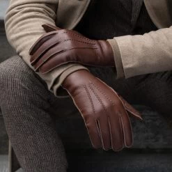 Diego (brown) - Italian Gloves Made Of American Deerskin Leather With Rabbit Fur Lining -Fratelli Orsini Shop 1 5f779221 1bed 439a b204 0d7505d1a253