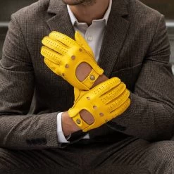 Leonardo (yellow) - Italian Driving Gloves Made Of American Deerskin Leather -Fratelli Orsini Shop 1 d0204aa7 9a1e 4d23 b2ad 6643530c6dd3