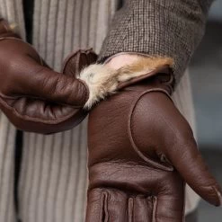 Diego (brown) - Italian Gloves Made Of American Deerskin Leather With Rabbit Fur Lining -Fratelli Orsini Shop 2 0d4defe2 053d 4008 9cbf 67c49f40d2d3