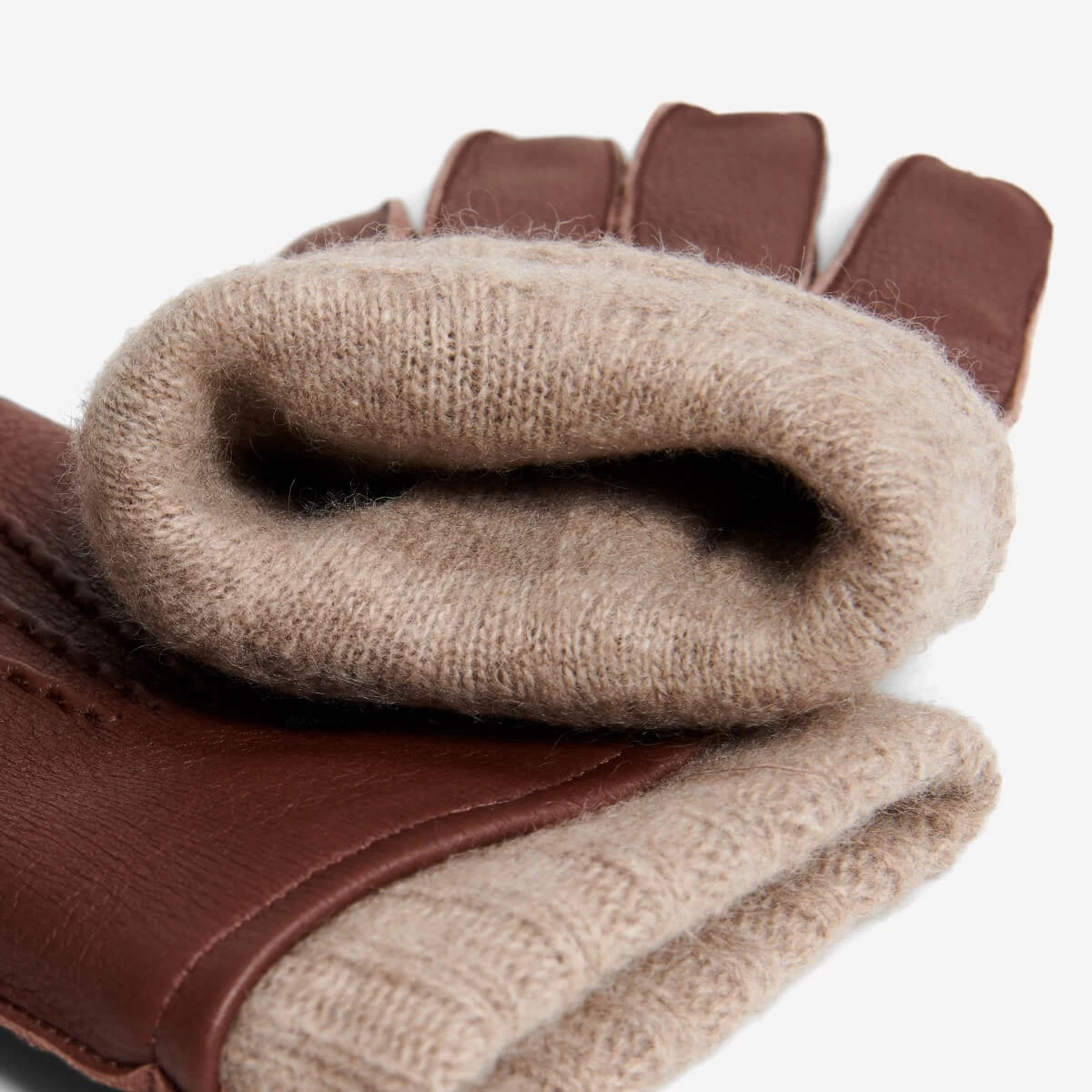 Vittoria (brown) - Italian Gloves Made Of American Deerskin Leather With Cashmere Lining 2 Vittoria (brown) - Italian Gloves Made Of American Deerskin Leather With Cashmere Lining - Image 2