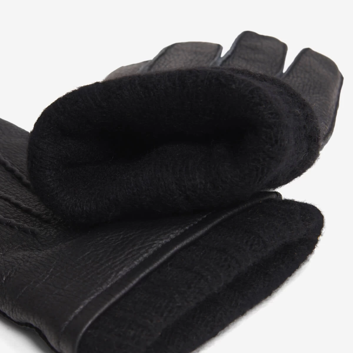Vittoria (black) - Italian Gloves Made Of American Deerskin Leather With Cashmere Lining 2 Vittoria (black) - Italian Gloves Made Of American Deerskin Leather With Cashmere Lining - Image 2