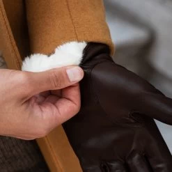 Marco (brown) - Italian Lambskin Leather Gloves With White Rabbit Fur Lining -Fratelli Orsini Shop 3 1a3152b0 55ff 4517 af35 fa0d5e077b5a