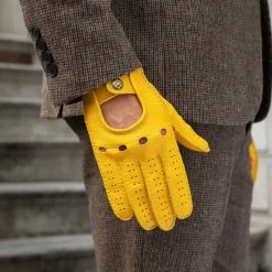 Leonardo (yellow) - Italian Driving Gloves Made Of American Deerskin Leather -Fratelli Orsini Shop 3 518c9aa9 e80f 4817 b102 434be2cc2b3f