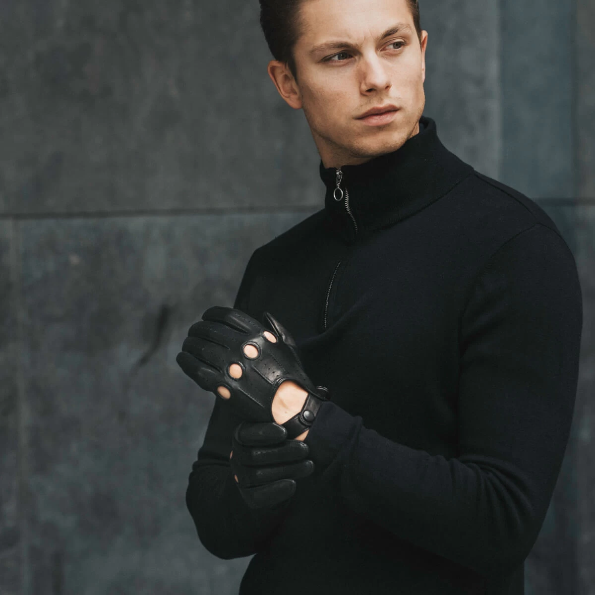 Mario (black) - Italian Lambskin Leather Driving Gloves 8 Mario (black) - Italian Lambskin Leather Driving Gloves - Image 8