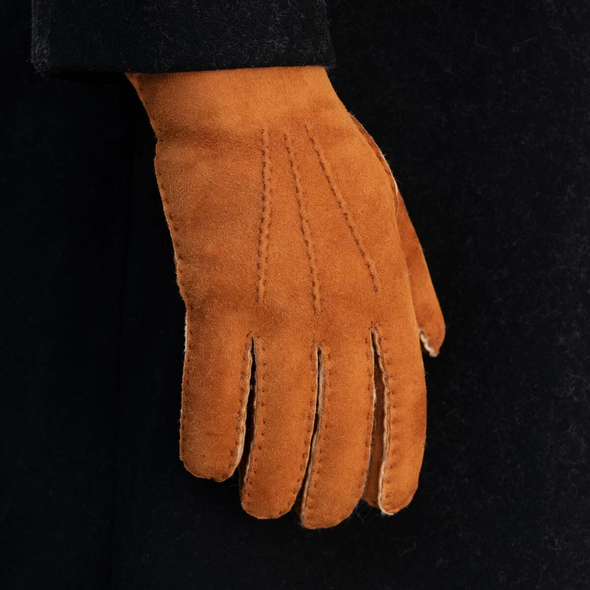 Tommaso - Italian Suede Leather Gloves With Luxurious Natural Sheep Fur Lining 9 Tommaso - Italian Suede Leather Gloves With Luxurious Natural Sheep Fur Lining - Image 9