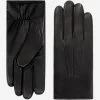 Aldo (black) - Italian Lambskin Leather Gloves With Lambswool Lining & Touchscreen Feature