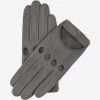 Alessa (grey) - Classic Italian Lambskin Leather Driving Gloves