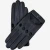 Alessa (black) - Classic Italian Lambskin Leather Driving Gloves