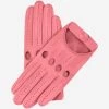 Alessa (pink) - Classic Italian Lambskin Leather Driving Gloves