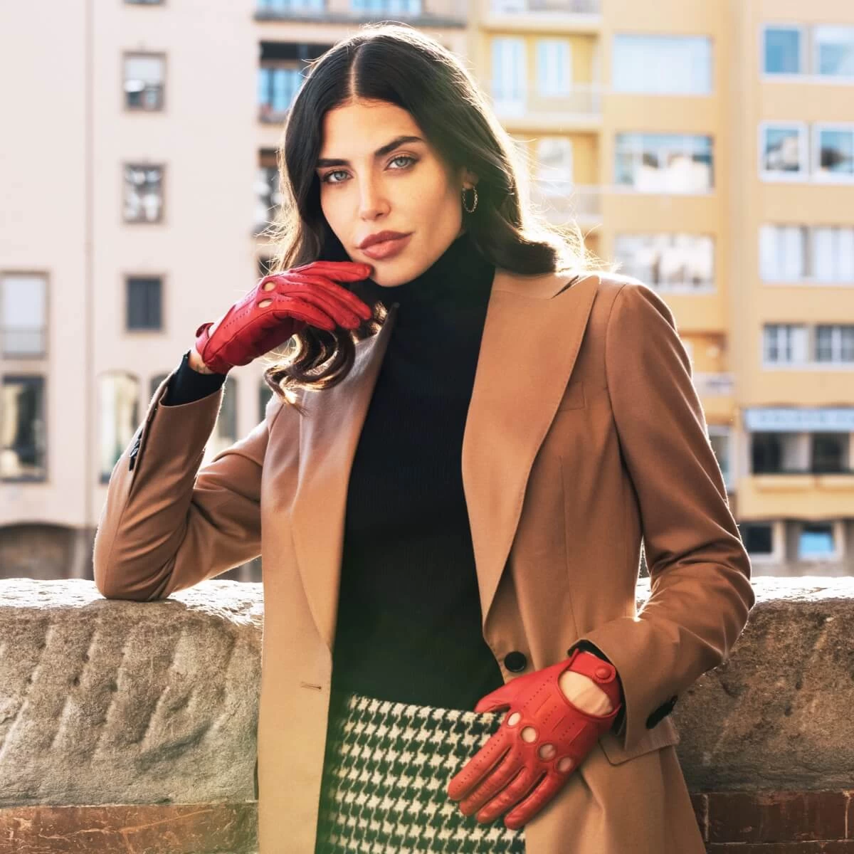 Alessa (red) - Classic Italian Lambskin Leather Driving Gloves 6 Alessa (red) - Classic Italian Lambskin Leather Driving Gloves - Image 6