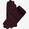 Alessa (oxblood) - Classic Italian Lambskin Leather Driving Gloves