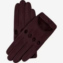 Alessa (oxblood) - Classic Italian Lambskin Leather Driving Gloves