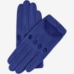 Alessa (blue) - Classic Italian Lambskin Leather Driving Gloves