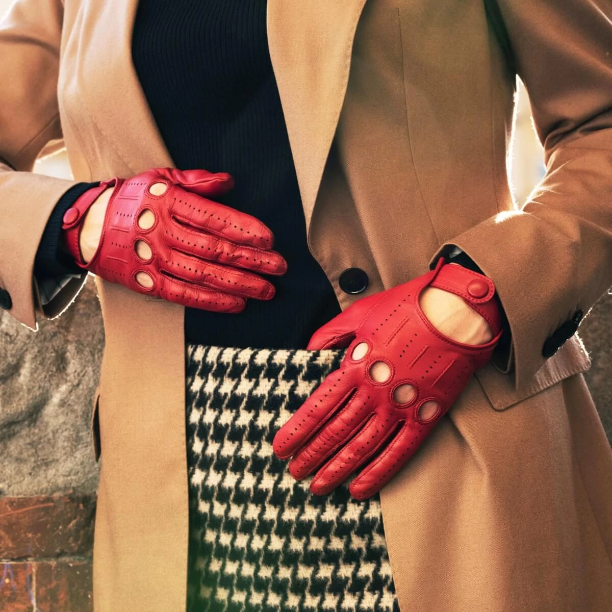 Alessa (red) - Classic Italian Lambskin Leather Driving Gloves 7 Alessa (red) - Classic Italian Lambskin Leather Driving Gloves - Image 7