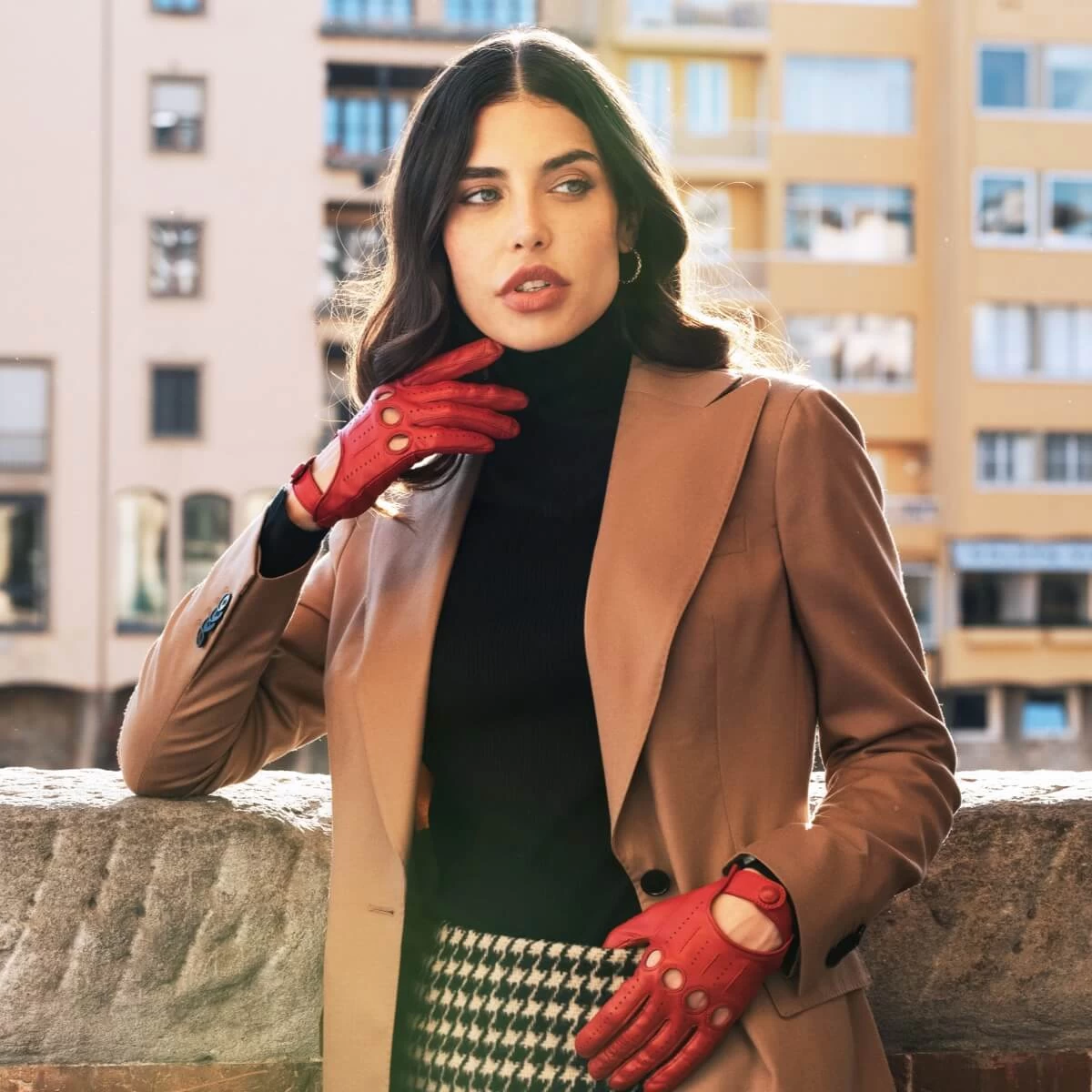 Alessa (red) - Classic Italian Lambskin Leather Driving Gloves 10 Alessa (red) - Classic Italian Lambskin Leather Driving Gloves - Image 10