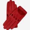 Alessa (red) - Classic Italian Lambskin Leather Driving Gloves