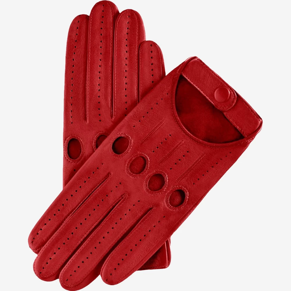 Alessa (red) - Classic Italian Lambskin Leather Driving Gloves 1 Alessa (red) - Classic Italian Lambskin Leather Driving Gloves