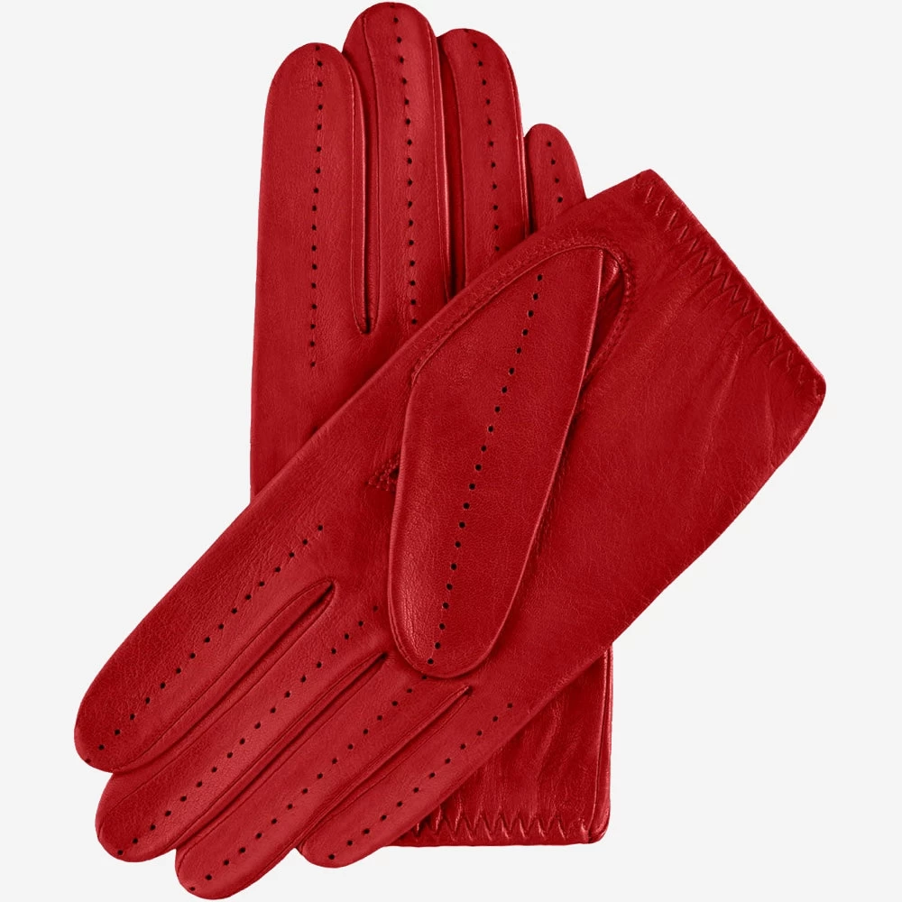 Alessa (red) - Classic Italian Lambskin Leather Driving Gloves 2 Alessa (red) - Classic Italian Lambskin Leather Driving Gloves - Image 2