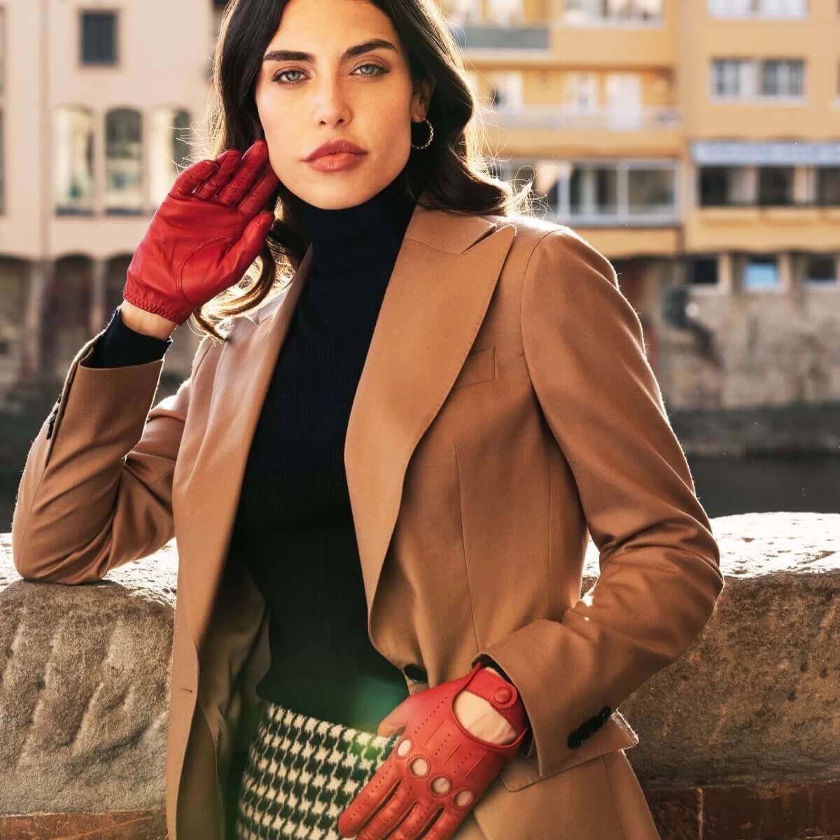 Alessa (red) - Classic Italian Lambskin Leather Driving Gloves 8 Alessa (red) - Classic Italian Lambskin Leather Driving Gloves - Image 8