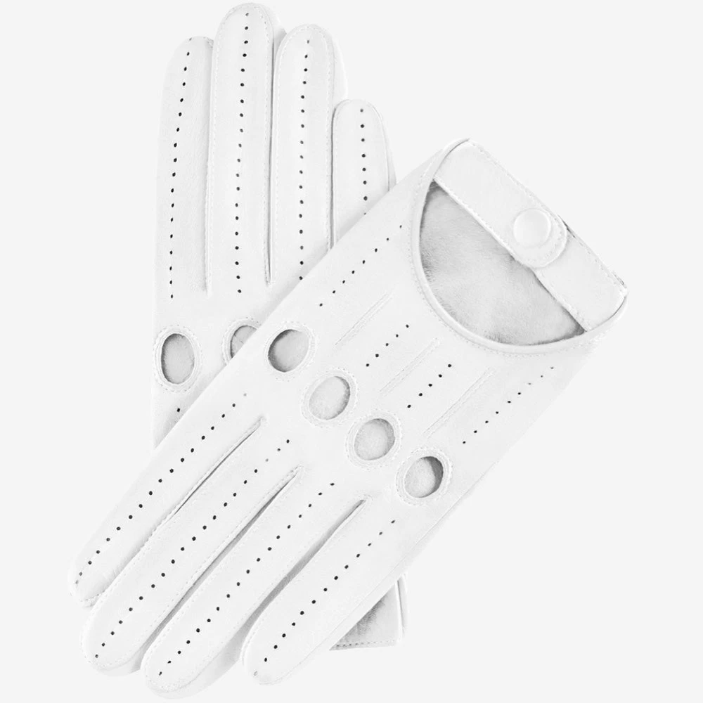 Alessa (white) - Classic Italian Lambskin Leather Driving Gloves 1 Alessa (white) - Classic Italian Lambskin Leather Driving Gloves