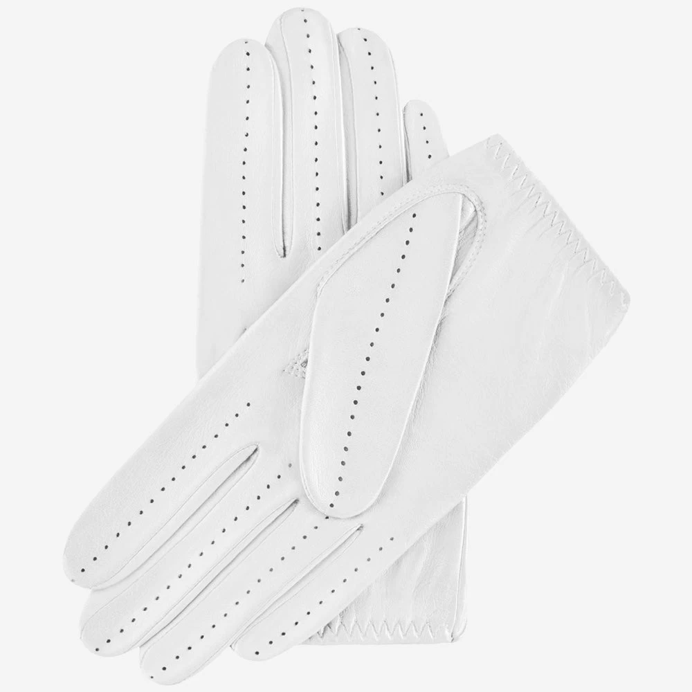 Alessa (white) - Classic Italian Lambskin Leather Driving Gloves 2 Alessa (white) - Classic Italian Lambskin Leather Driving Gloves - Image 2
