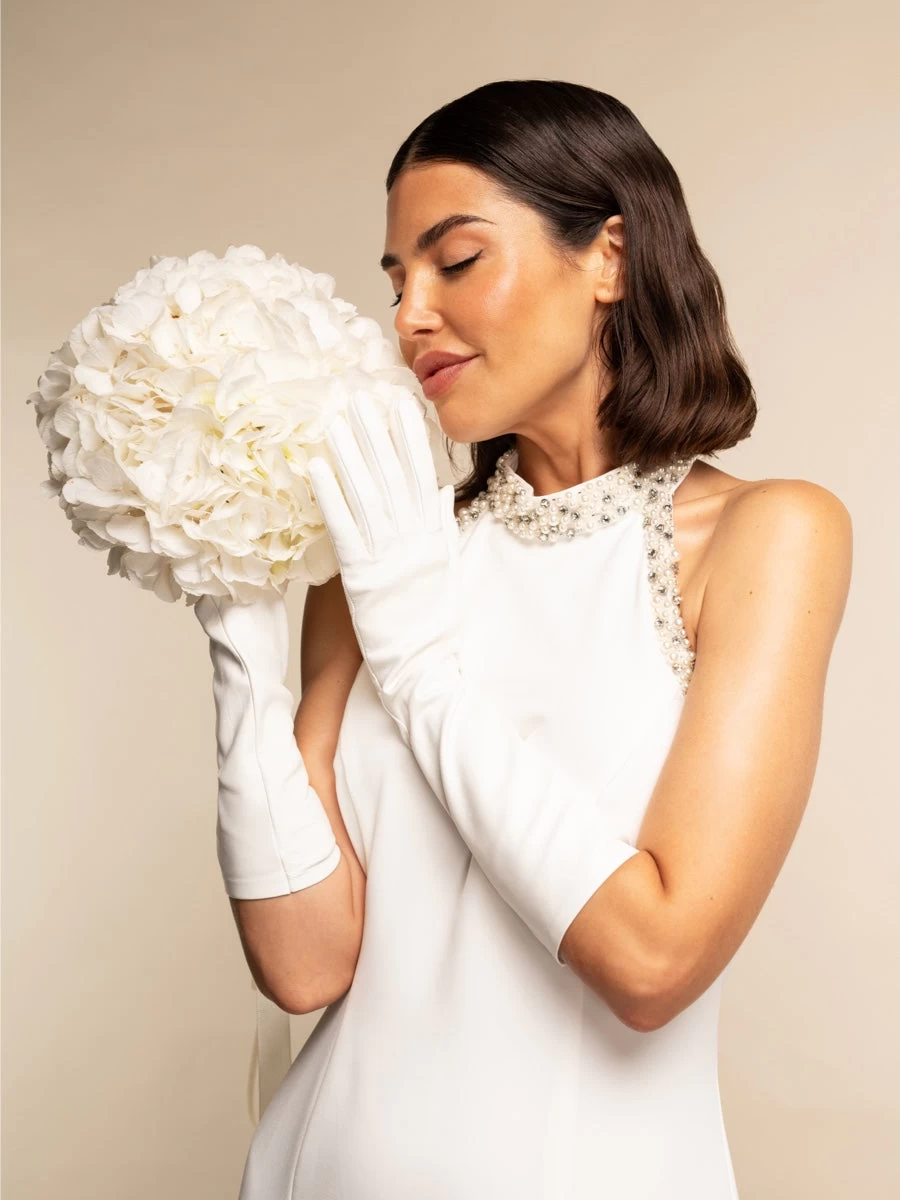 Angelina (white) - Italian Silk Lined 8-button Length Leather Bridal / Opera Gloves 1 Angelina (white) - Italian Silk Lined 8-button Length Leather Bridal / Opera Gloves