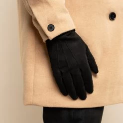 Angelo (black) - Suede Leather Gloves With Luxurious Cashmere Lining -Fratelli Orsini Shop Angelo suede black men fratelli orsini 9