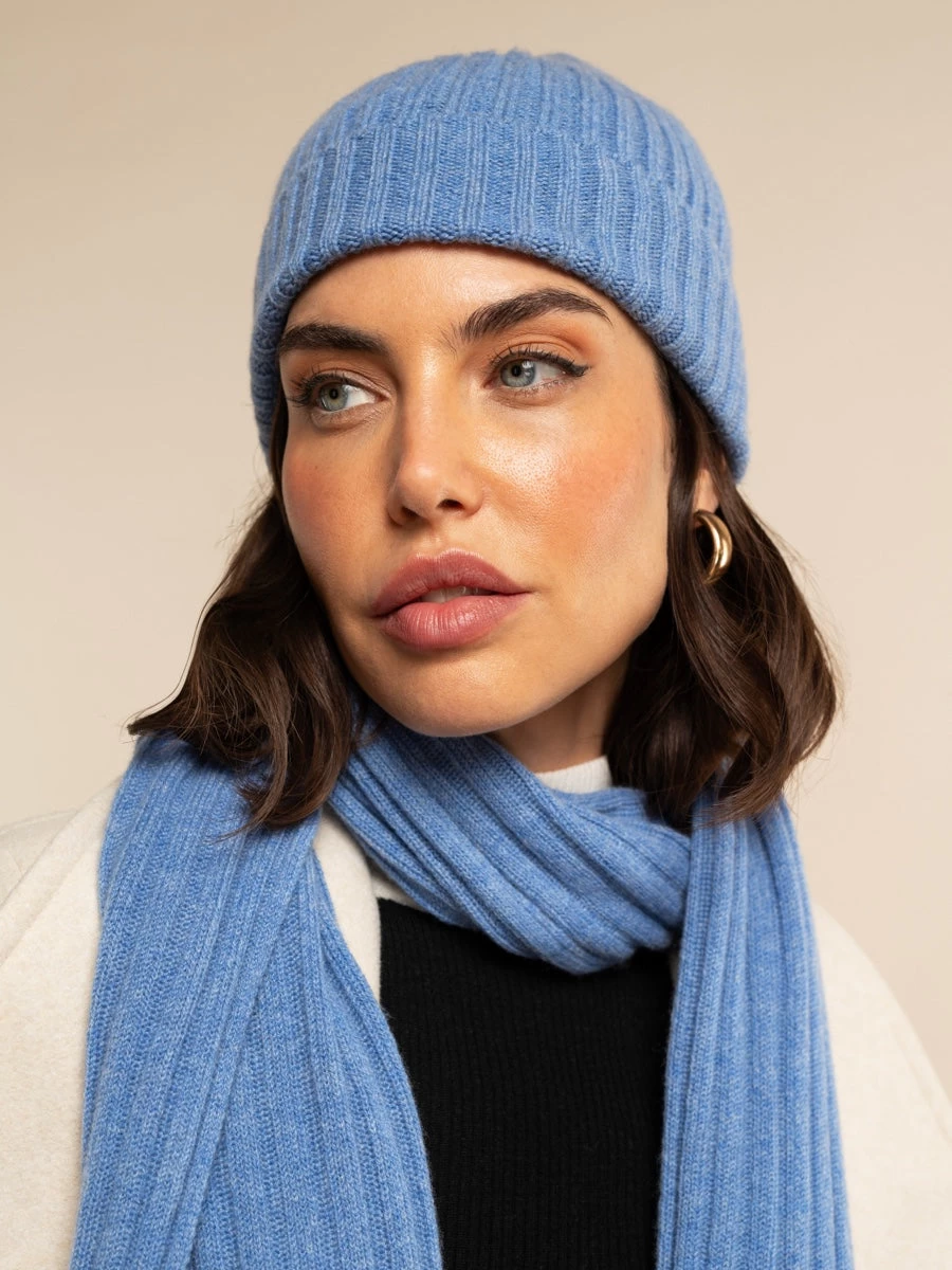 Milano (light Blue) - 100% Cashmere Ribbed Beanie (unisex) 10 Milano (light Blue) - 100% Cashmere Ribbed Beanie (unisex) - Image 10