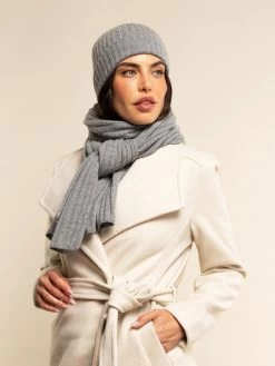 Milano (light Grey) - 100% Cashmere Ribbed Beanie (unisex) 25 Milano (light Grey) - 100% Cashmere Ribbed Beanie (unisex) -Fratelli Orsini Shop Beanie light grey cashmere fratelli orsini 2