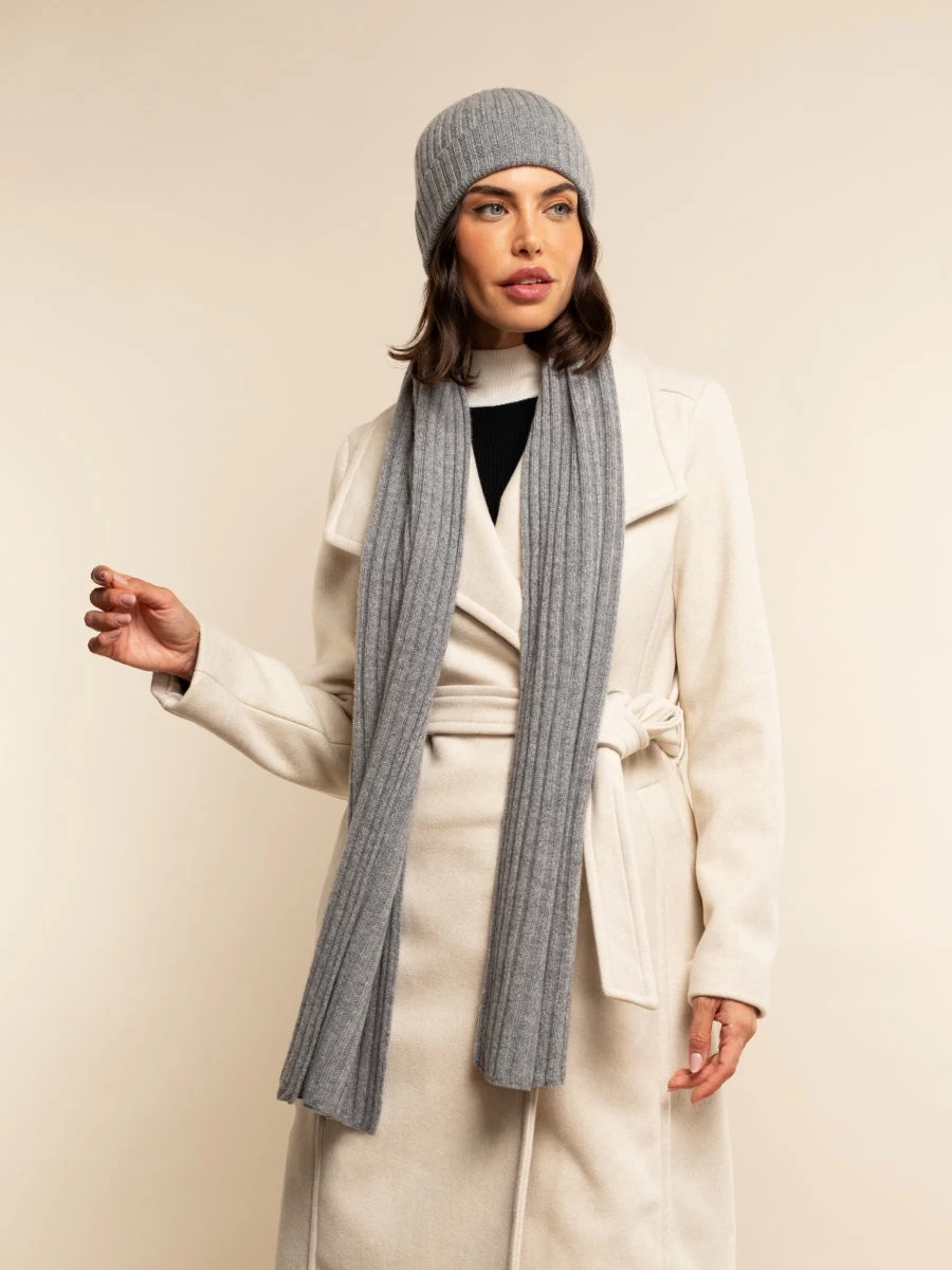 Milano (light Grey) - 100% Cashmere Ribbed Beanie (unisex) 14 Milano (light Grey) - 100% Cashmere Ribbed Beanie (unisex) - Image 14