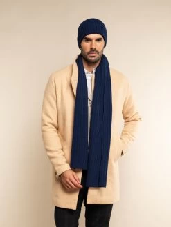 Milano (navy Blue) - 100% Cashmere Ribbed Beanie (unisex) 27 Milano (navy Blue) - 100% Cashmere Ribbed Beanie (unisex) -Fratelli Orsini Shop Beanie navy blue cashmere fratelli orsini 7