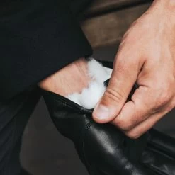 Marco (black) - Italian Lambskin Leather Gloves With White Rabbit Fur Lining -Fratelli Orsini Shop Black white mens 6a128f9a d357 437b b17e 9e3f5656ab69