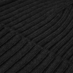 Milano (black) - 100% Cashmere Ribbed Beanie (unisex) -Fratelli Orsini Shop Cashmere beanie black fratelli orsini 3