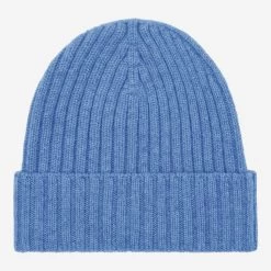 Fratelli Orsini Shop 12 Milano (light Blue) - 100% Cashmere Ribbed Beanie (unisex)
