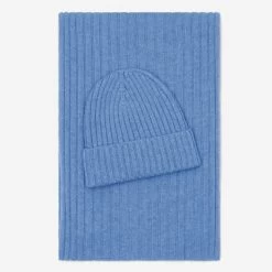 Milano (light Blue) - 100% Cashmere Ribbed Beanie (unisex) 19 Milano (light Blue) - 100% Cashmere Ribbed Beanie (unisex) -Fratelli Orsini Shop Cashmere beanie blue fratelli orsini 4