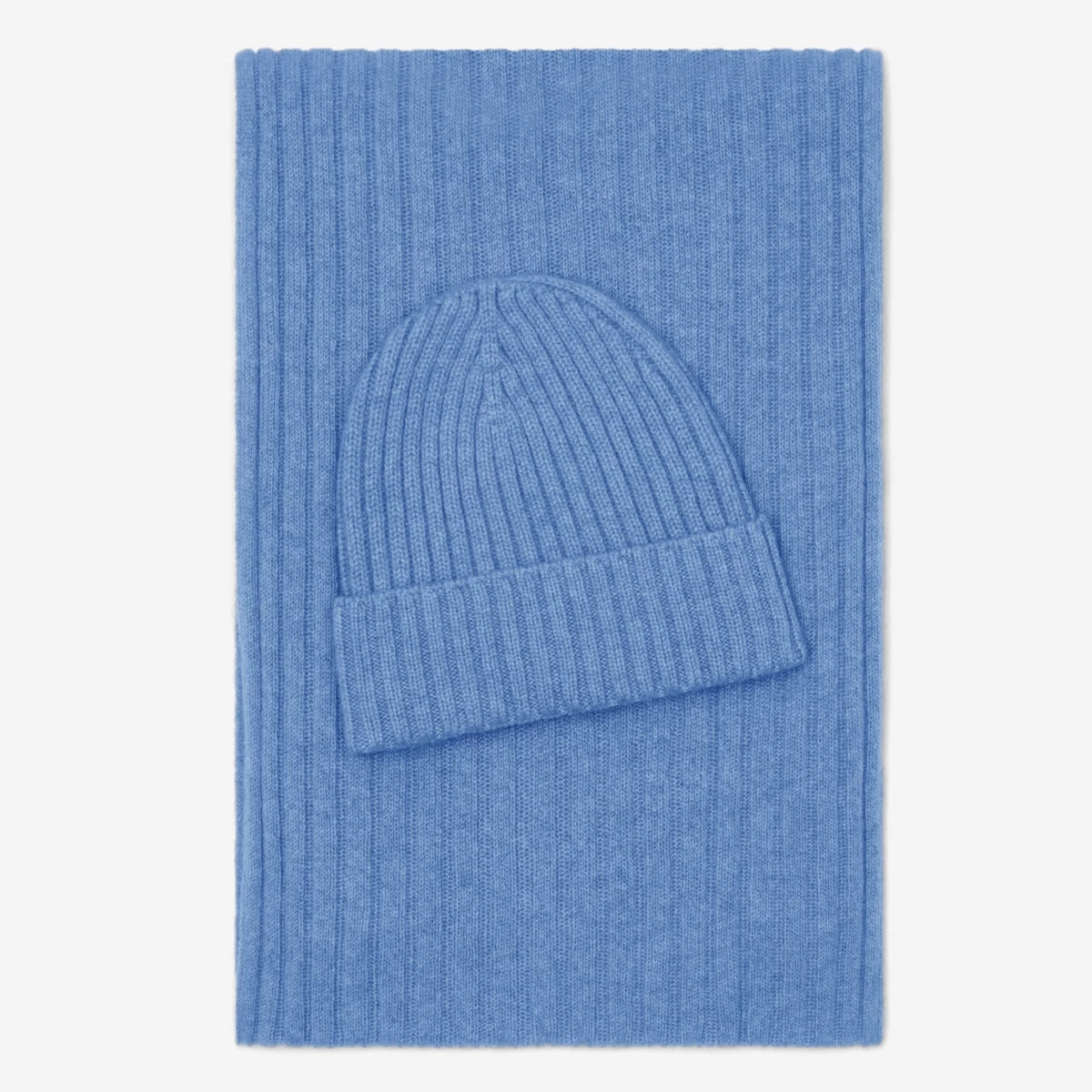 Milano (light Blue) - 100% Cashmere Ribbed Beanie (unisex) 4 Milano (light Blue) - 100% Cashmere Ribbed Beanie (unisex) - Image 4