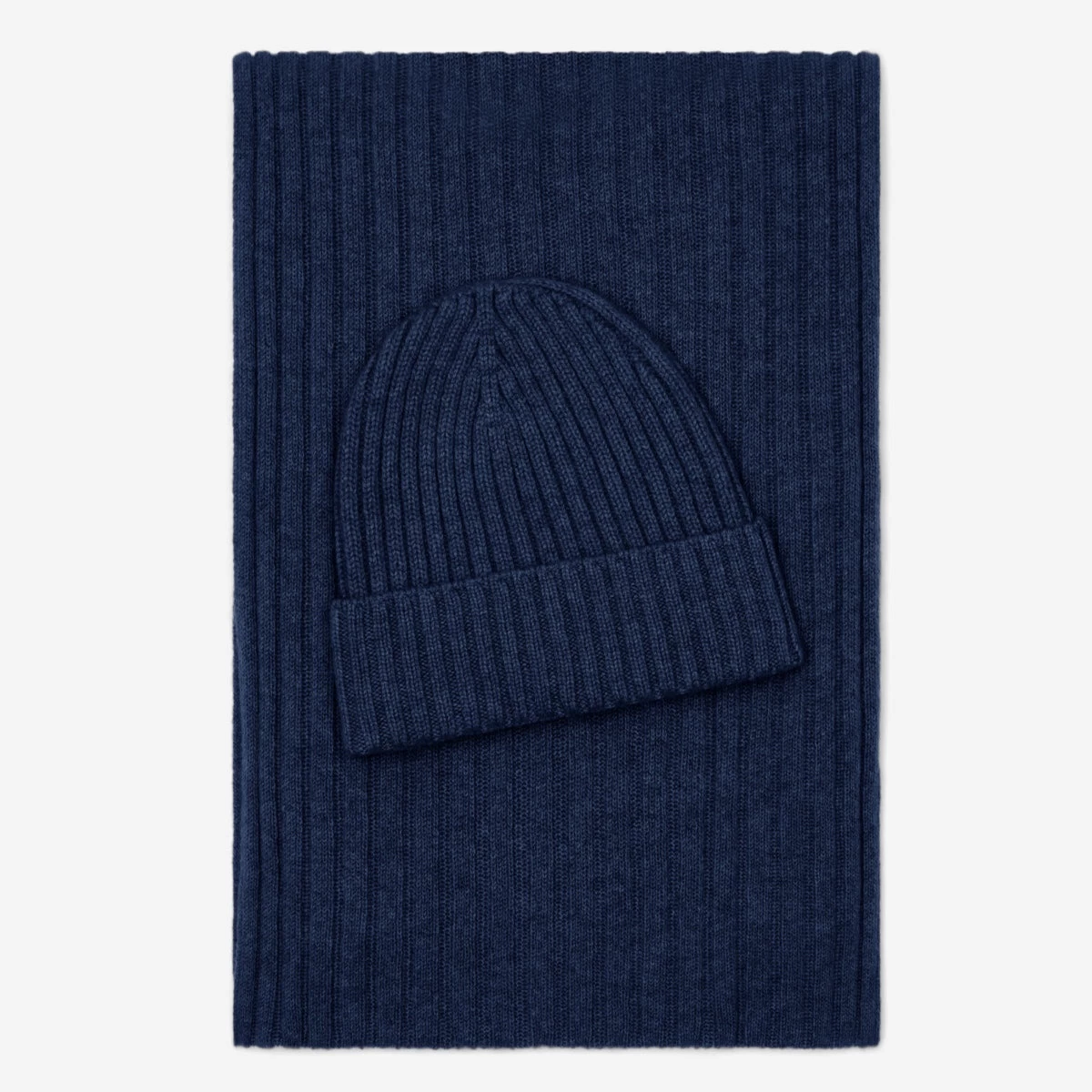Milano (navy Blue) - 100% Cashmere Ribbed Beanie (unisex) 4 Milano (navy Blue) - 100% Cashmere Ribbed Beanie (unisex) - Image 4