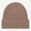 Milano (brown) - 100% Cashmere Ribbed Beanie (unisex)