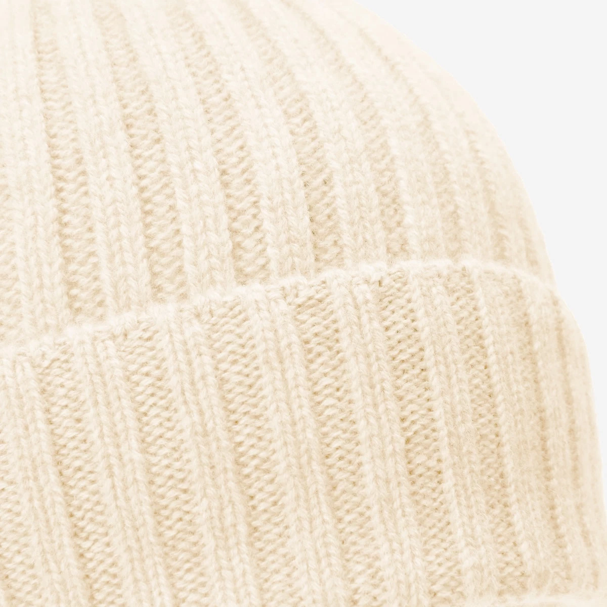 Milano (cream) - 100% Cashmere Ribbed Beanie (unisex) 2 Milano (cream) - 100% Cashmere Ribbed Beanie (unisex) - Image 2