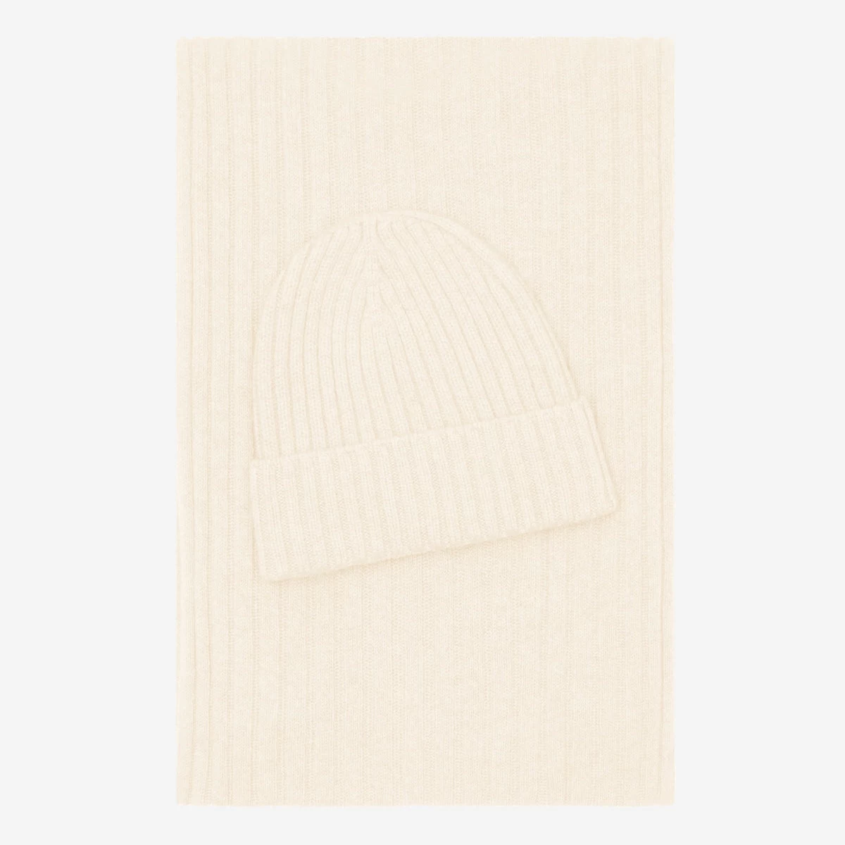 Milano (cream) - 100% Cashmere Ribbed Beanie (unisex) 4 Milano (cream) - 100% Cashmere Ribbed Beanie (unisex) - Image 4