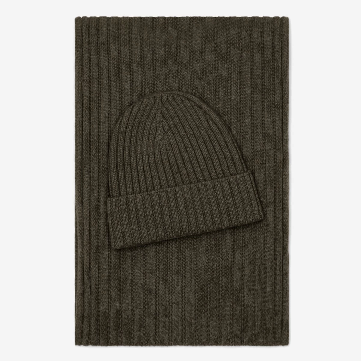 Milano (dark Green) - 100% Cashmere Ribbed Beanie (unisex) 4 Milano (dark Green) - 100% Cashmere Ribbed Beanie (unisex) - Image 4