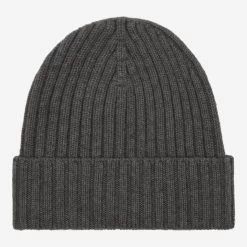 Fratelli Orsini Shop 10 Milano (dark Grey) - 100% Cashmere Ribbed Beanie (unisex)