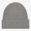 Milano (light Grey) - 100% Cashmere Ribbed Beanie (unisex)