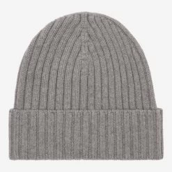 Fratelli Orsini Shop 6 Milano (light Grey) - 100% Cashmere Ribbed Beanie (unisex)