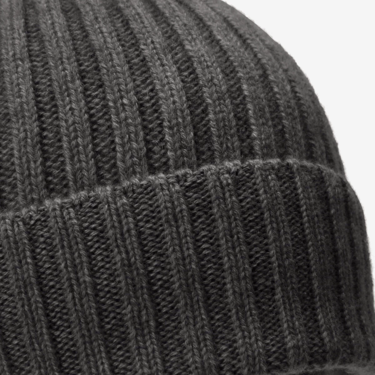 Milano (dark Grey) - 100% Cashmere Ribbed Beanie (unisex) 2 Milano (dark Grey) - 100% Cashmere Ribbed Beanie (unisex) - Image 2