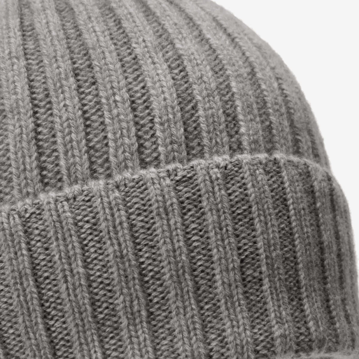 Milano (light Grey) - 100% Cashmere Ribbed Beanie (unisex) 2 Milano (light Grey) - 100% Cashmere Ribbed Beanie (unisex) - Image 2