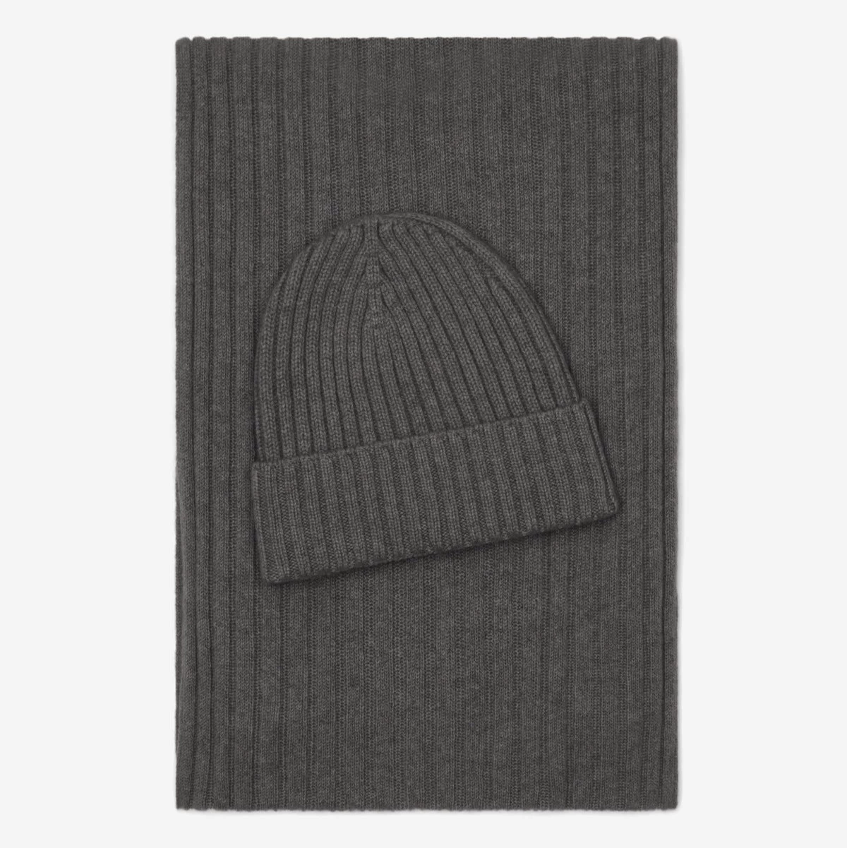 Milano (dark Grey) - 100% Cashmere Ribbed Beanie (unisex) 4 Milano (dark Grey) - 100% Cashmere Ribbed Beanie (unisex) - Image 4