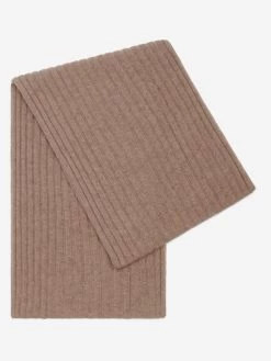 Napoli (brown) - 100% Cashmere Ribbed Scarf (unisex)